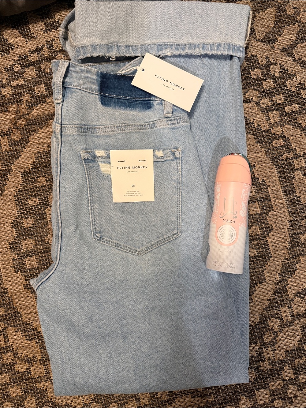 Flying Monkey Pale Blue High-Rise Women's Jeans Wide Leg 28